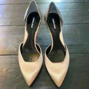 Giorgio Armani taupe satin heels